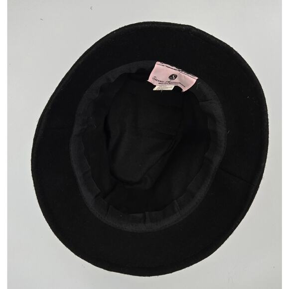 Vintage Sierra Accessories Ladies Black Bucket Hat w/ Gold Tone Sequins & Beads - Picture 4 of 7